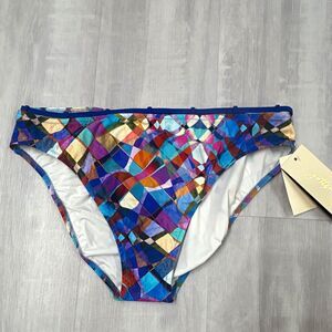 Profile by Gottex Women’s Multicolor Geometric Bikini Swim Bottom Size 14